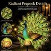 Resin Peacock Garden Decor Energy Saving Solar LED Peacock Figurine Light  Yard