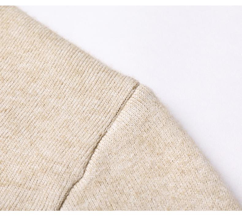 Men's Fleece-Lined Sweater with Half-High Neck, Soft & Close-Fitting, Thick Imitation Mink Knitwear for Middle-Aged & Young Men