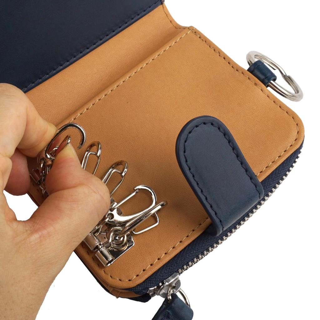 Portchei cu Monede Piele Italiană Autentică Buttero Mini Mărime Universală [Emono] Portofel pentru Bărbați, Piele, 6 Rânduri, Piele, Portofel, Îmbătrânit, Cămilă,