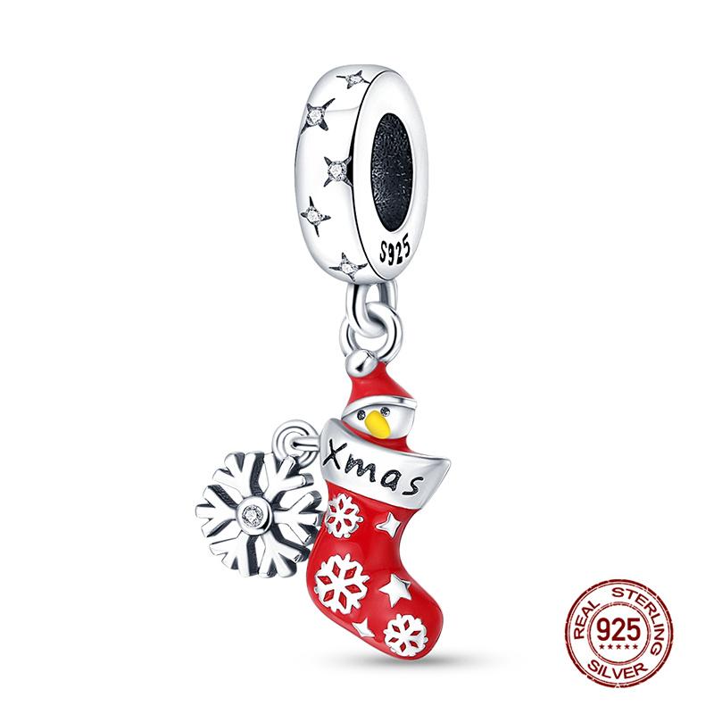 Christmas Party Copper Copper Christmas Snowman Beads Fit Charm Bracelet Pendant Women Diy Fine Jewelry Party Gift