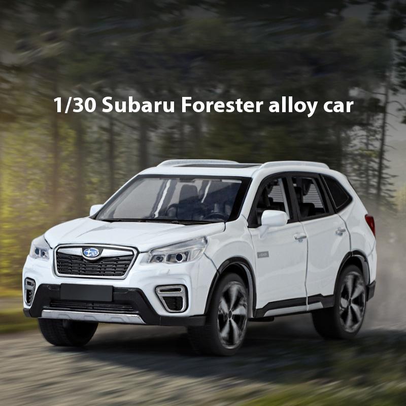 1/30 Scale Subaru Forester SUV Alloy Car Model Diecast Metal Toy Off-road Vehicles Car Model High Simulation Sound and Light Kids Gift