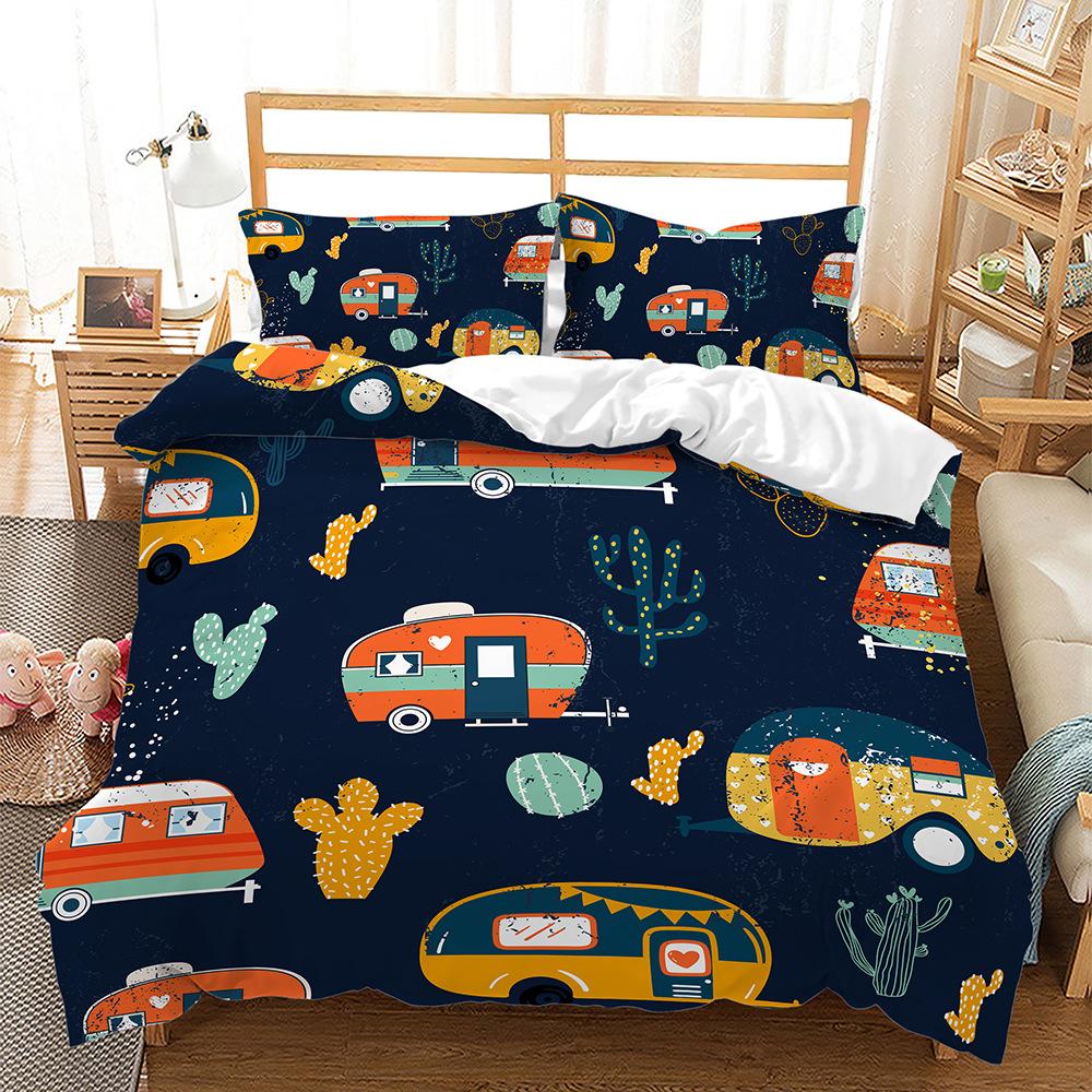 Rv Scenic Bed Three-Piece Quilt Cover 3D Digital Printing Kit Four-Piece Set