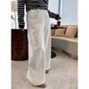 Plus-Size Side-Zip Wide-Leg Jeans, Muzi Ideal Large-Size Autumn and Winter Women's High-Waisted Stretch Casual Pants 100kg
