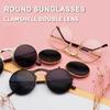 Vintage Runda Flip-Up Solglasögon Steampunk Kostymglasögon för Män Kvinnor Ungdomar Cirkel Retro Stil