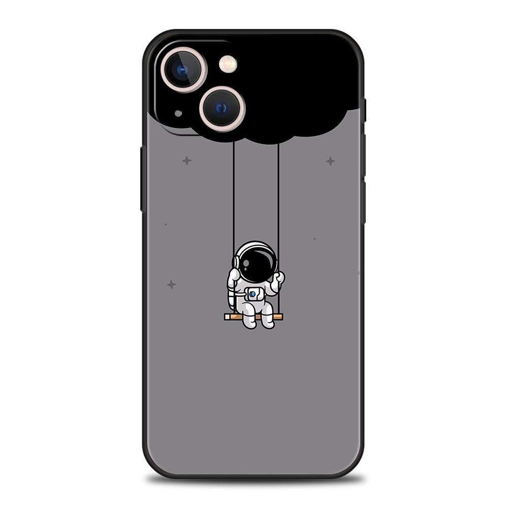 Luxury TPU Soft Phone Case For iPhone 17 Air 16E 16 11 15 14 Pro MAX 12 13 7 8 Plus X XR XS SE 2022 Cover Lovely Astronaut