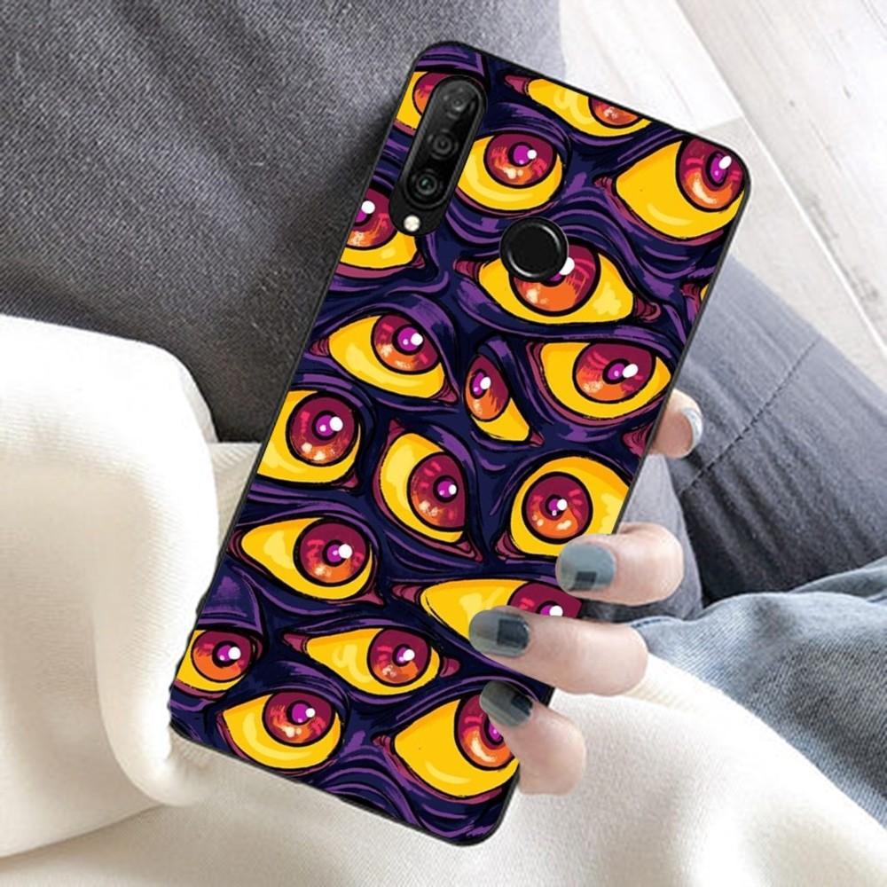 Spooky Scary Red Eye Pattern Phone Case For Huawei Honor 10 Lite 9 20 7A 9X 30 50 60 70 Pro Plus Soft Silicone Cover