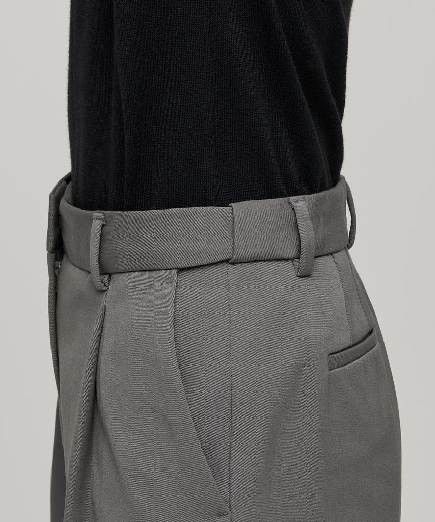 MUSINSA STANDARD WOMAN Women'S Heavyweight Fleece-Lined Loose Tapered Hidden Elastic Waist Slacks [Warm Gray]