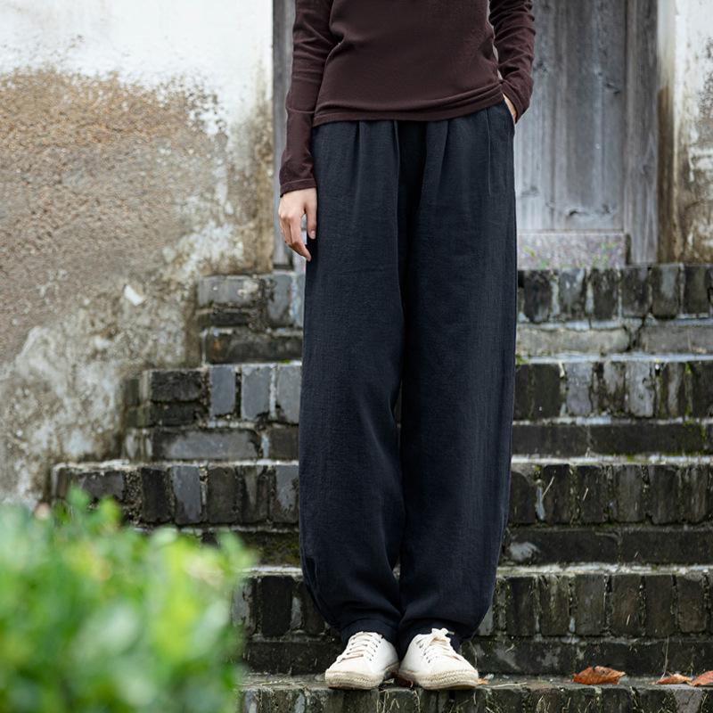 Women's Winter Slimming Quilted Linen Lantern Pants - Thickened Warm Casual Long Pants