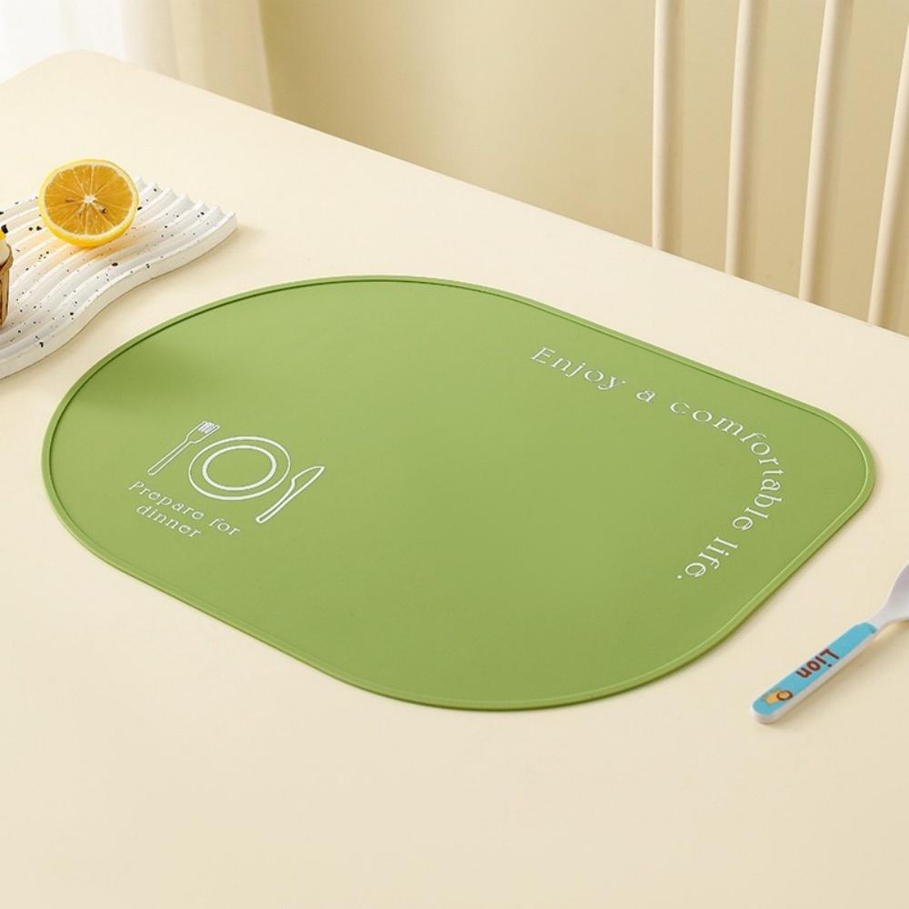 Силиконовые подставки под тарелки, неровные овальные подставки под тарелки, термостойкие и легко моющиеся силиконовые подставки под тарелки, противоскользящие силиконовые подставки под тарелки, 30x40cm зелёный