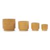Mini Small Ceramic Plant Pot Ø19 cm, Glossy Warm Yellow Heart-Ornament Relief, Breathable Drainage Hole for Mini Succulents and Desktop Herbs