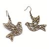 Peacock Enamel Charm Dangle Earrings Colorful Boho Bird Drop Earrings Ethnic Vintage Peacock Jewelry