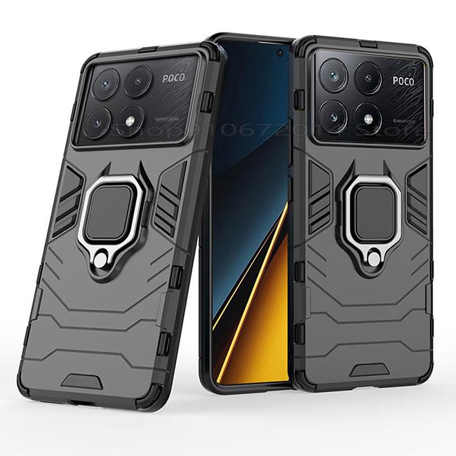 Ring Holder Car Magnetic Cover For POCO X6 F6 Pro Case For POCO M6 F5 X5 X4 X3 NFC M3 Pro F3 F4 GT C40 C65 M5S Shockproof Bumper