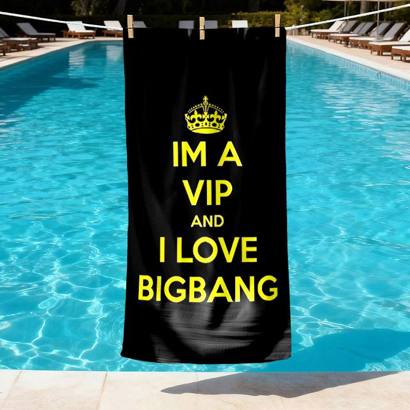 BIGBANG Print Beach Towel Design, Soft, Lightweight. for Home Bathroom, Spa, Pool, Yoga, Surfing, Camping, Gift for Family, Friend