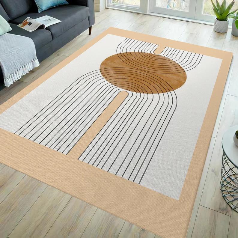 Mandala Area Rug In Bold Boho Maximalist Style Sacred Geometry Carpet for Whimsigoth Home Decor Meditation or Living Room