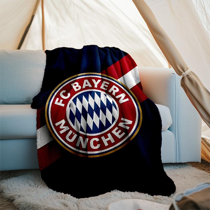 1pc B-Bayern Munich (4) Theme Blanket - Digital Print, Polyester, Cozy for All Seasons, Perfect for Outdoor, and Travel