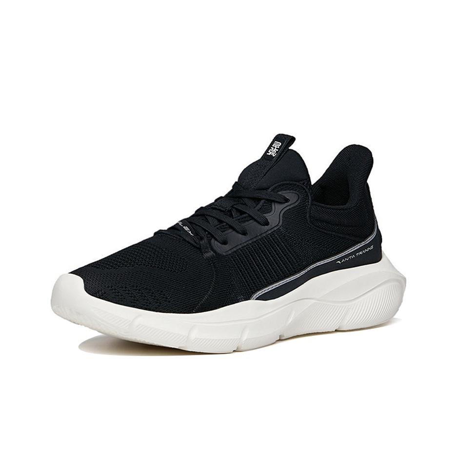 Anta Linghu Fabric Synthetic Leather Wear-Resistant Low-Top Training Shoes Men Sneaker Black White Gray 112127703-5