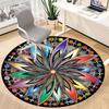 1pc Flower Mandala Chair Carpet for Office, Round Non Slip Durable Large Size Office Carpet, Suitable for Office
