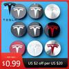 Autosticker 4 stuks 56mm Wielnaafdopjes Voor Tesla Model 3 Model Y Badge Cover Naafdoppen voor Tesla Model Y X S 2023 Auto A