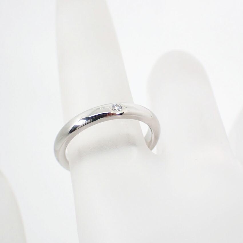 [Pre-owned] TIFFANY Pt950 Diamond Stacking Band Ring, Size 9, J44-5