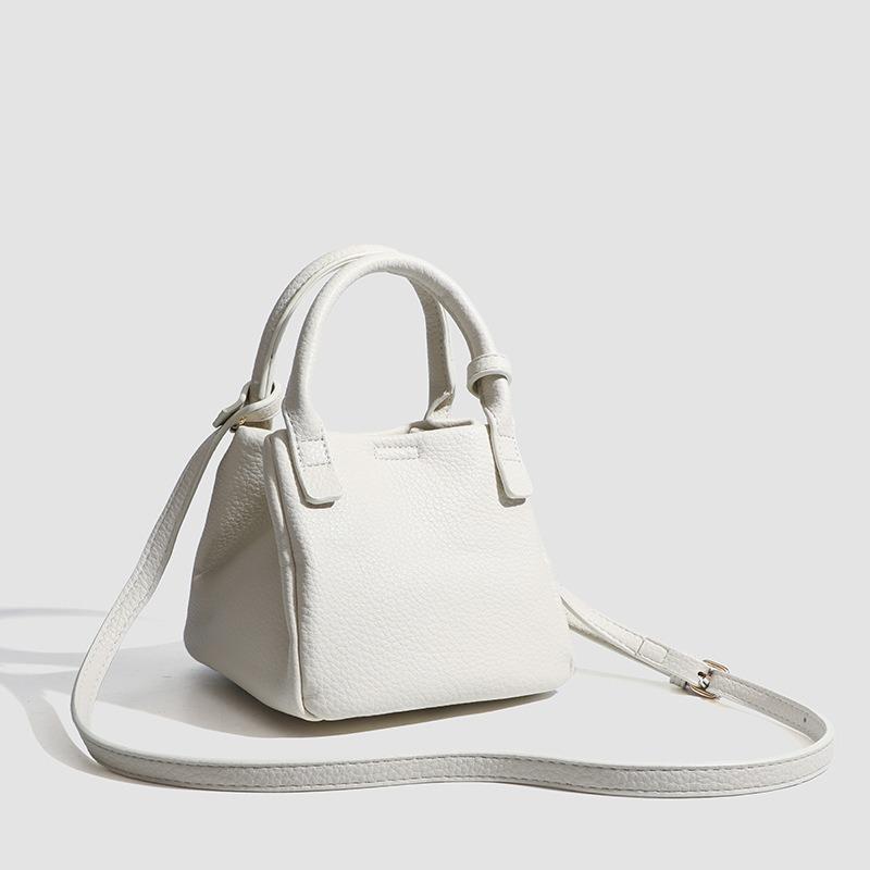 Niche Basket Shoulder Crossbody Bag 2025 New Korean Fashion Texture Solid Color Bucket Handbag for Women