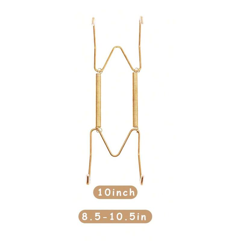 4/6/8/10/12 Inch Plate Dish Hangers Holder W-shaped Wall Display Decorative Invisible Spring Hanging Hook Golden