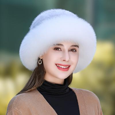 Nový klobúk z norkovej kožušiny ženy dievčatá vonkajší teplý udržiavací klobúk elegantný klobúk z líšky