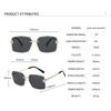 New Rectangle Vintage Sunglasses Women Fashion Square Colorful Classic Casual Frameless Rimless Men Sun Glasses UV400