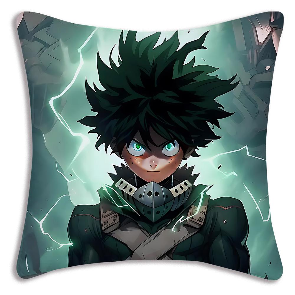 Anime My h-Hero Academias Pillow Covers Cartoon Sofa Decorative Home Double-sided Printing Short Plush Cute Cushion Cover