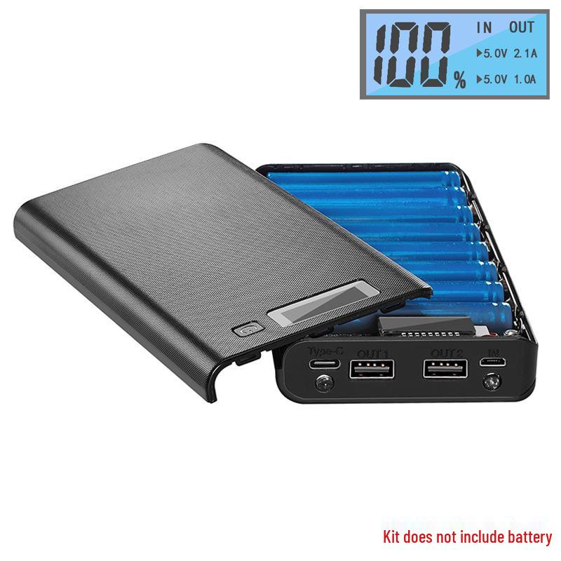 Solderless 8-Section 18650 Battery Box DIY Power Bank Kit with LCD Screen