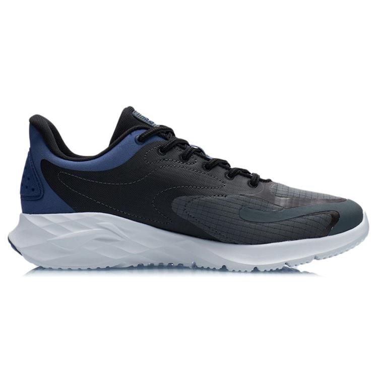 Li Ning Cushioning Slip Resistant Abrasion Resistant Reflective Low Top Running Shoes Men's Blue Gray ARSR045-2