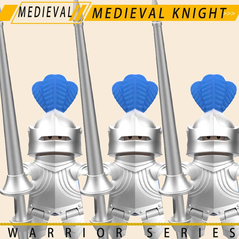 Medieval Military Knights Series Building Blocks Castle Army Soldier Figures Shield Sword Accessories Warrior Bricks Gifts Toys