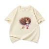 Kids Cotton T Shirt Girl With Floral Hair And Puppy Dog Print Crew Neck Short Sleeve Tee Casual Boys Girls Summer Tops