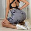 Pantalones cortos deportivos sin costuras Tie Dye para mujer, pantalones cortos elásticos de verano con cintura alta, realce, Control de barriga, gimnasio, Fitness, entrenamiento, pantalones cortos de Yoga