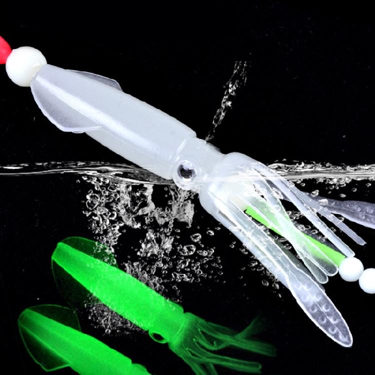 Weiche Gumm-Tintenfisch-Angelköder mit Haken und Jigs Peches 22G Leuchtende Tintenfisch-Jigs