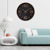 12'' Modern Large Round Raised Number Wall Clock Mute Quartz Battery Operated Decor