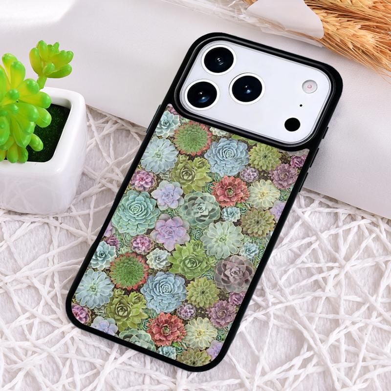 Cactus Plants Succulents Soft Phone Case for iPhone 17 Air 16 15 11 12 14 13 Pro Max Shockproof Cover