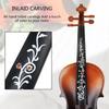 4/4 Size Violin Fingerboard Natural Ebony Wood Violin Finger Plate Fingerboard