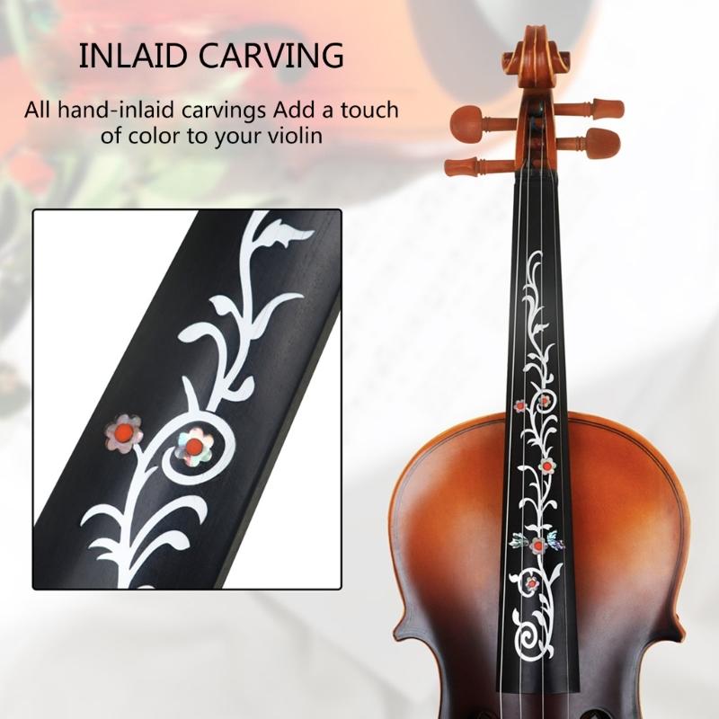 4/4 Size Violin Fingerboard Natural Ebony Wood Violin Finger Plate Fingerboard