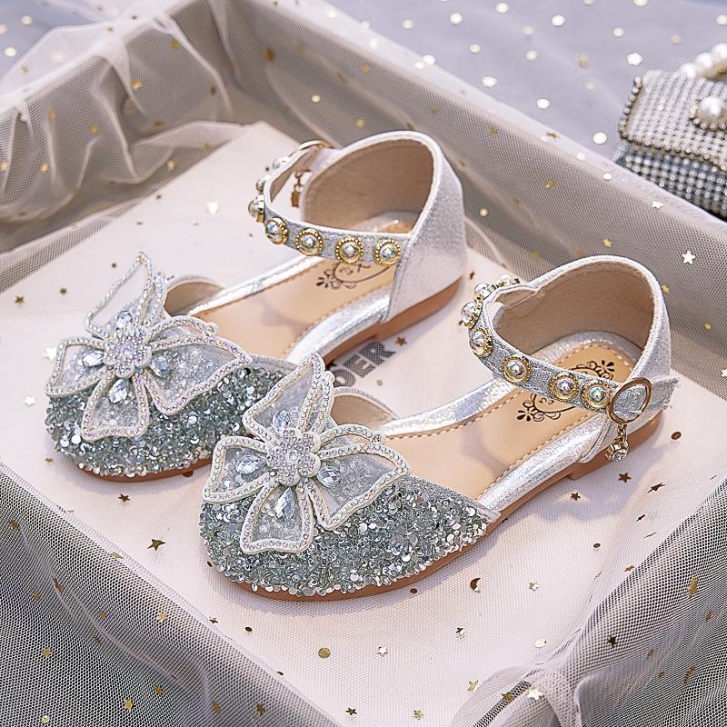 Butterfly Rhinestone Princess Shoes - 2025 Summer Soft-Sole Sandals for Girls