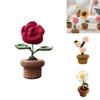 DIY Handgemachte Gestrickte Blume Topfpflanze Florale Kunst Dekoration
