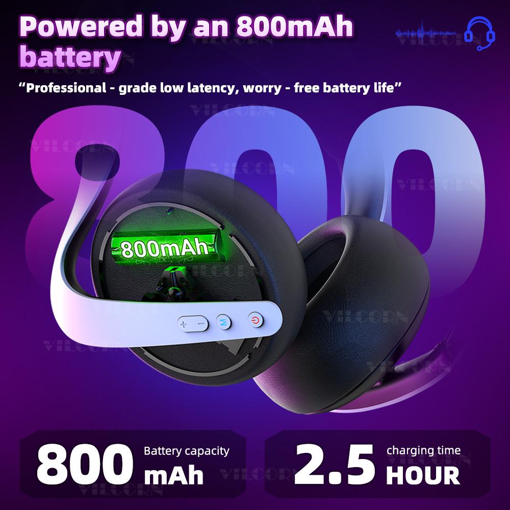 Wireless Gaming Headset For PS5 2.4G Bluetooth 5.4 Game Headphones For PC Switch PS4 Android iOS With Noise Cancelling Mic