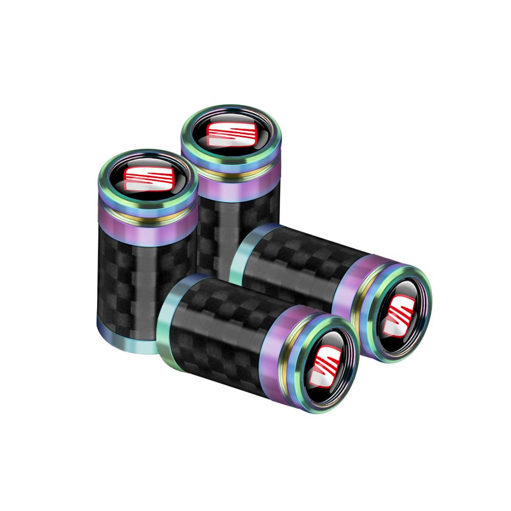 4Pcs Car Accessories Wheel Tire Valve Caps Stem Cover Badge For Seat Ateca Formentor Cupra Ateca Ibiza Leon FR Cordoba E-Racer uio321