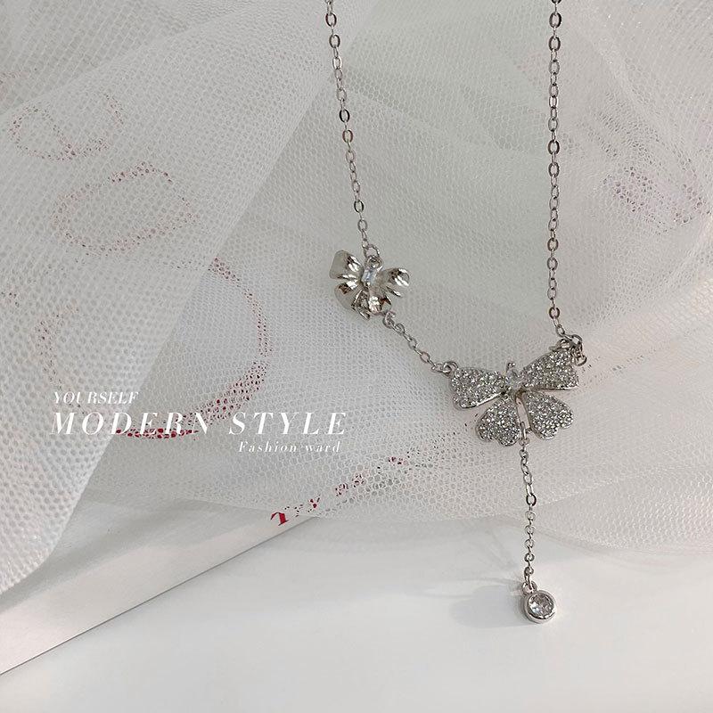 Beautiful Woman Tears Necklace, Female Bow Tassel Necklace, Light Luxury, Niche Design, New Style