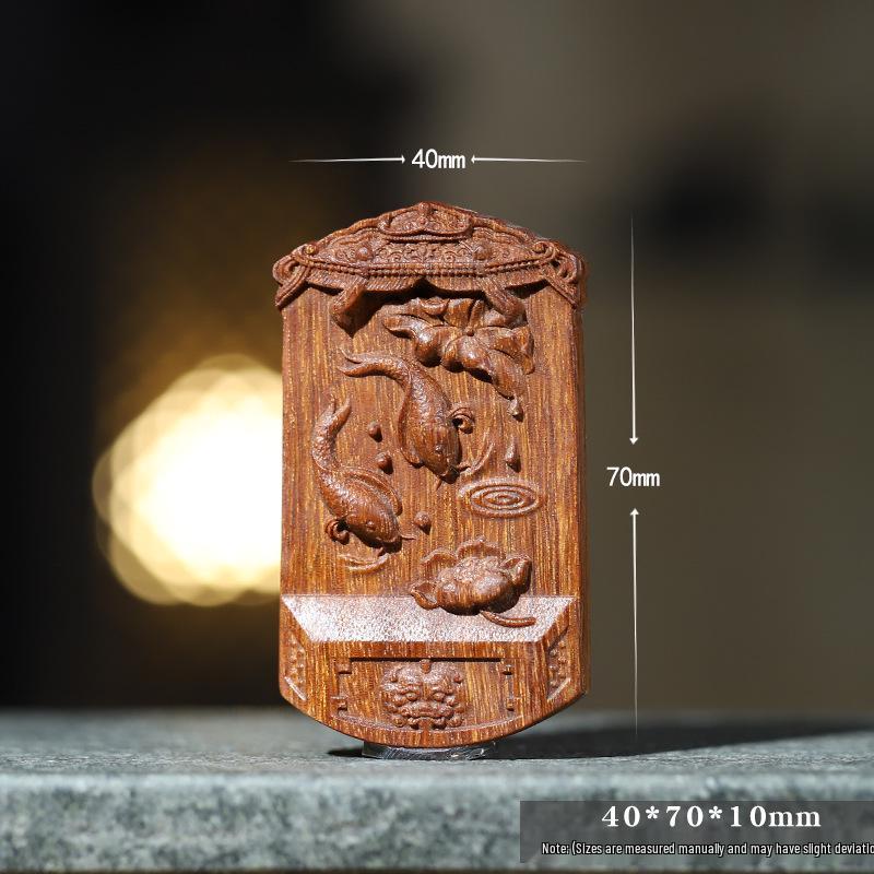 Venus Rosewood Lotus Relief Pendant: Year of Plenty Charm in Chinese Style