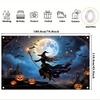 1 item, Halloween banner, full moon night witch pumpkin lantern horror photography backgroundzyc
