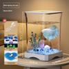 Creative Betta Fish Ecological Desktop Tank with Night Light Decoration.