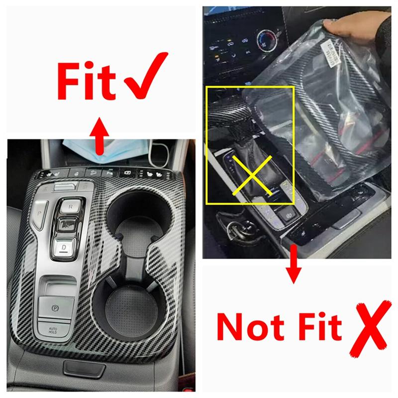 Central Control Gear Shift Panel Water Cup Frame Decoration Cover Trim For Tucson NX4  -  ABS Carbon Fiber Accessories