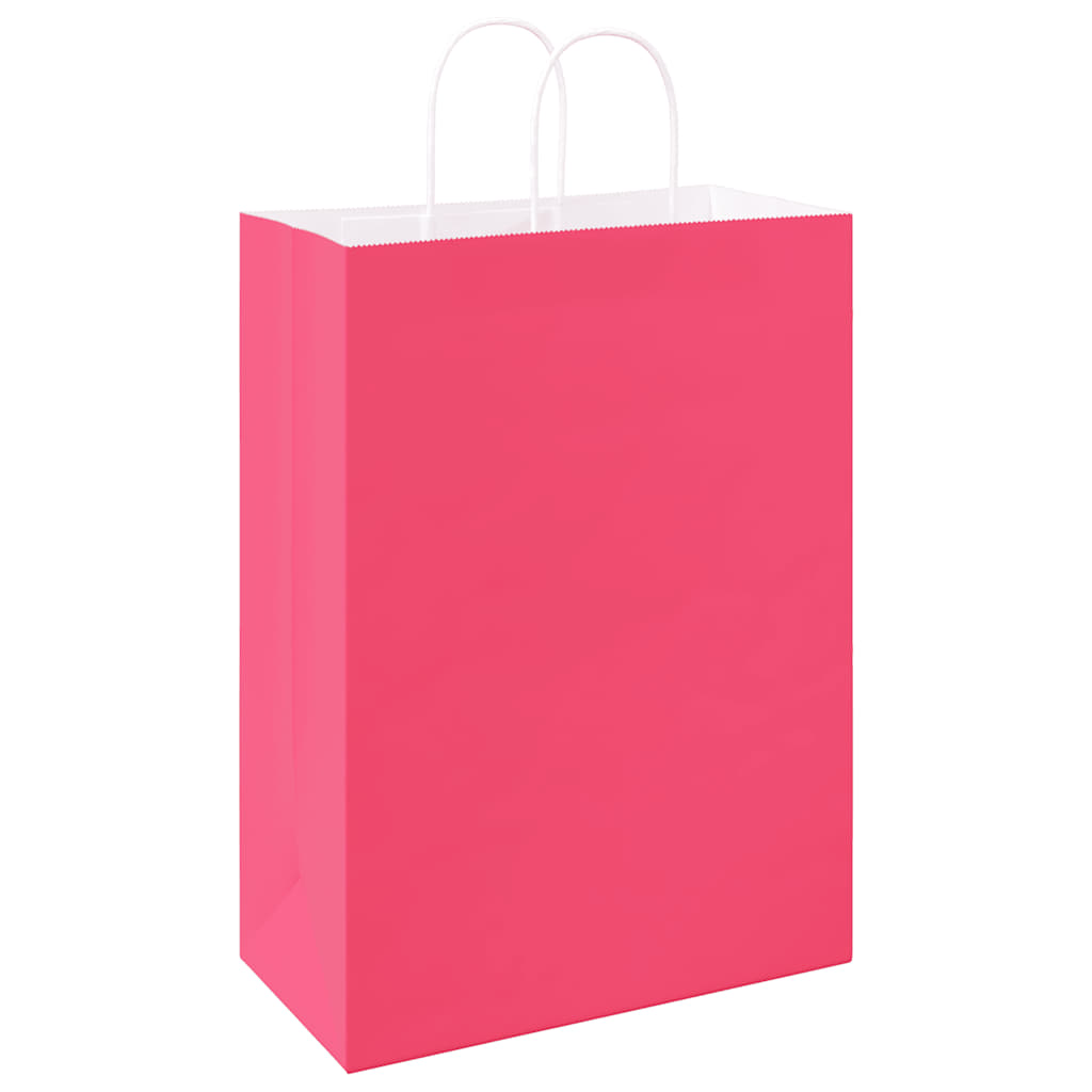 Paper Shopping Bags 250 pcs with Handles Pink 32 x 17 x 44 cm