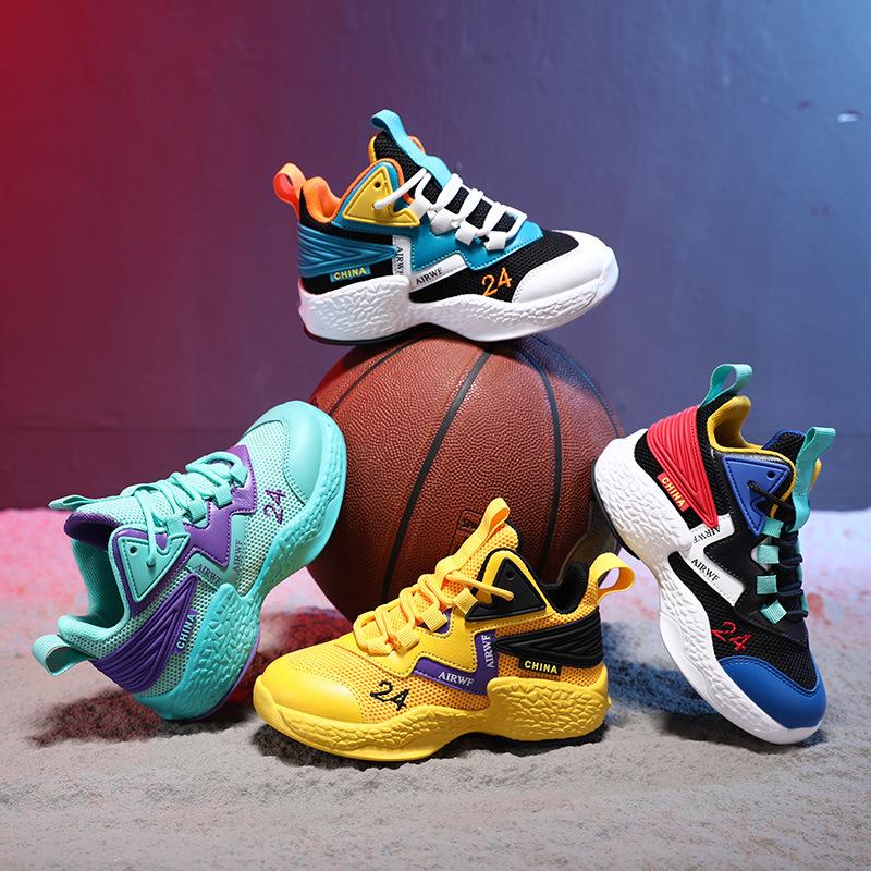 Children's basketball shoes spring and summer breathable light sports shoes friction sound boys student training shoes girls shoes
