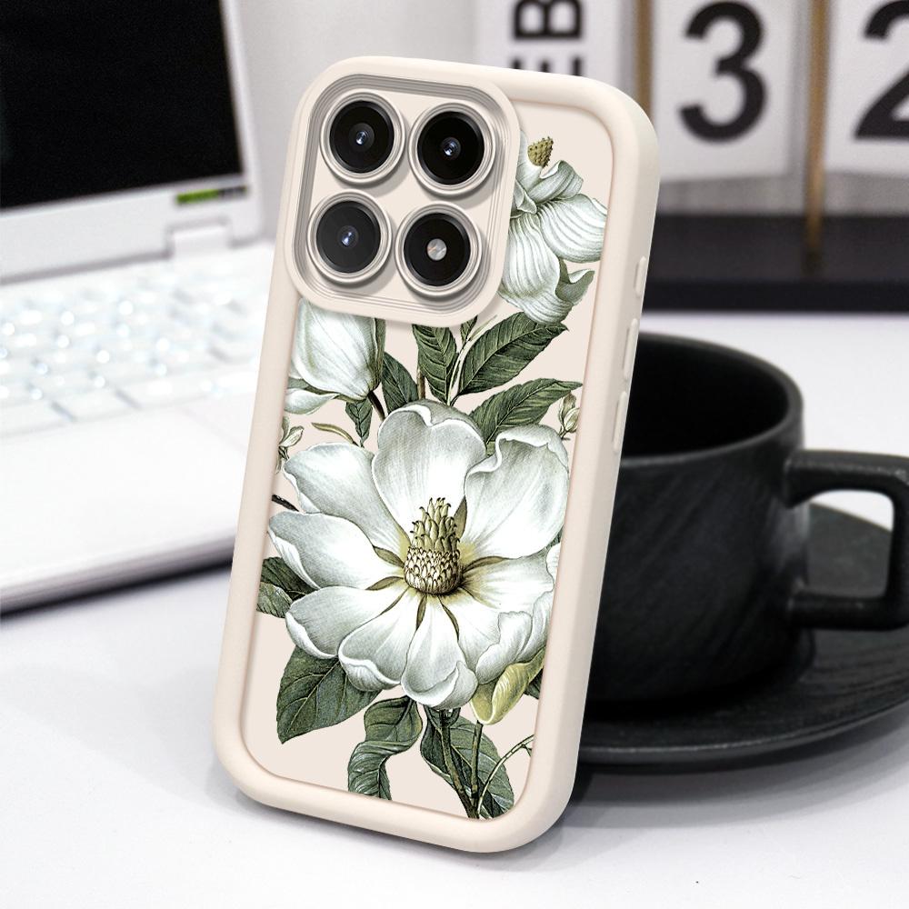 Magnolia Flower Phone Case For Xiaomi 15T 14T 13T Pro 17 15 14 13 12 Lite Ultra Pro Max 5G Staircase Soft Cover